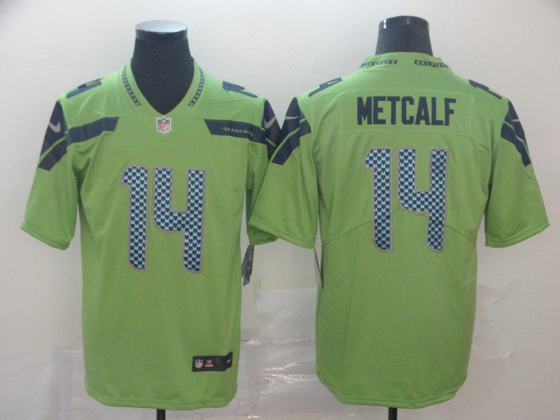 Men Seattle Seahawks #14 Metcalf Green Nike Vapor Untouchable Limited Player NFL Jerseys